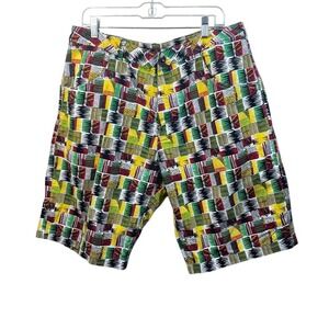 Retro Colorful Patterned Shorts Mens Casual Summer Funky‎ Multicolor